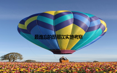 最难忘的是那次实地考察