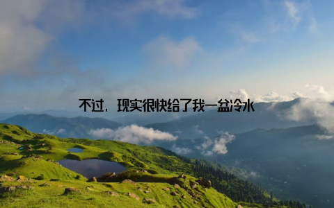 不过, 现实很快给了我一盆冷水