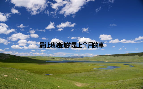 最让我触动的是上个月的事