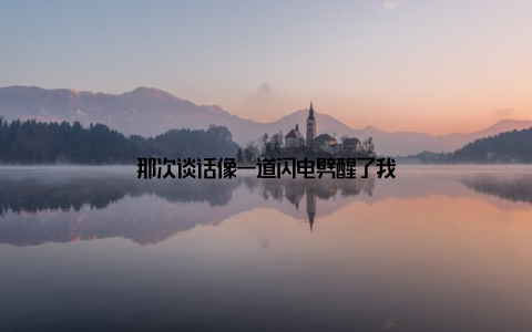 那次谈话像一道闪电劈醒了我