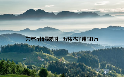 去年行情最差时, 我依然净赚50万