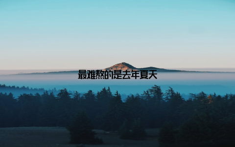 最难熬的是去年夏天