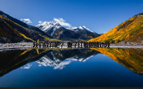 我们放弃吧? 妻子红着眼睛劝我