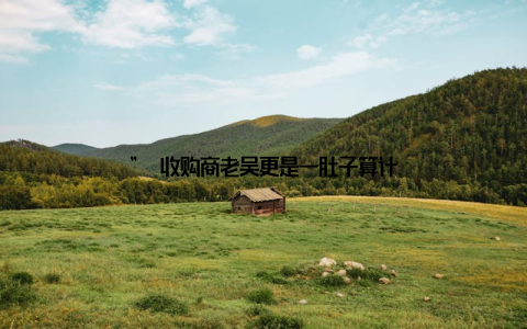 ” 收购商老吴更是一肚子算计